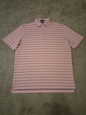 Men's Pink STITCH Striped Polo Shirt